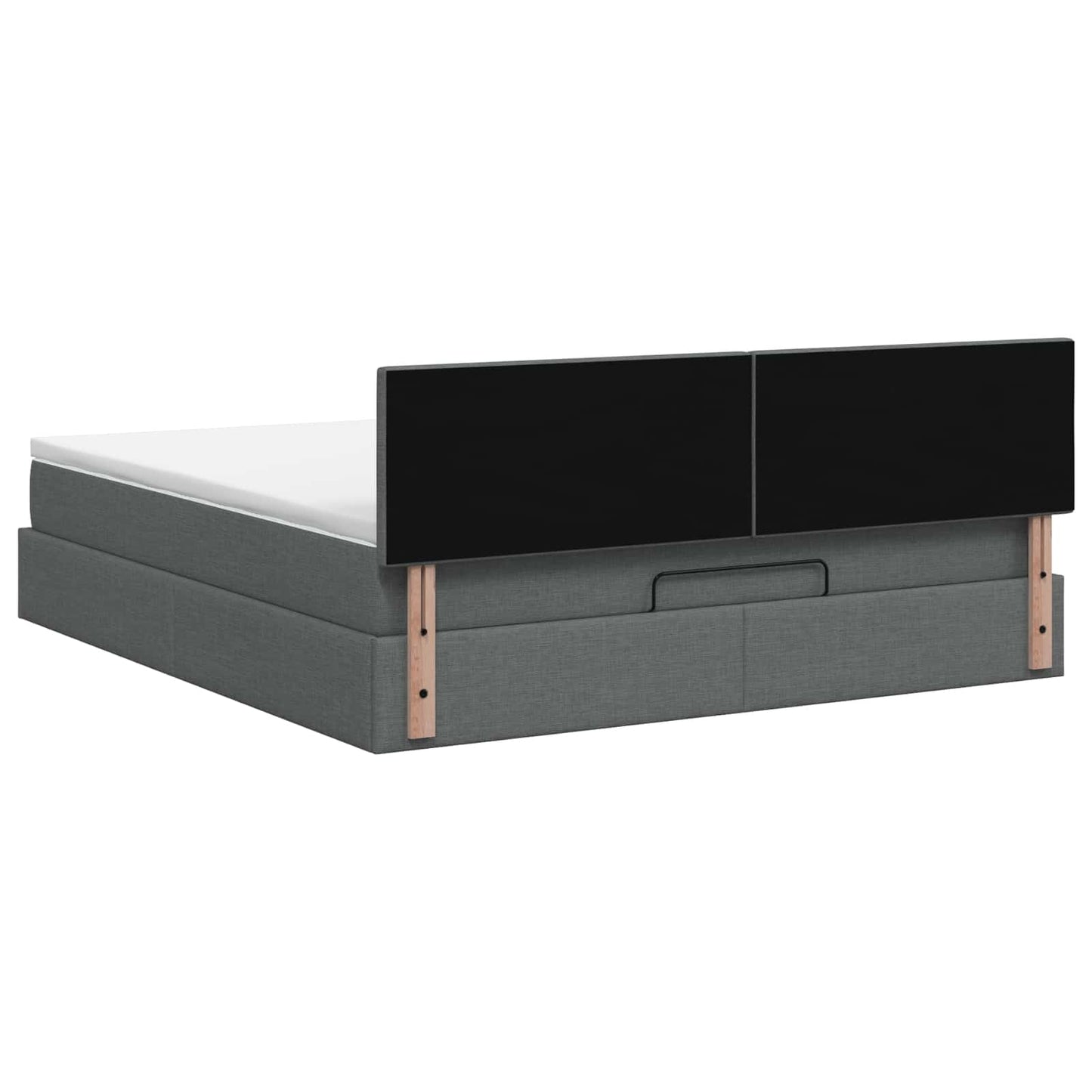 Letto Ottomano con Materasso e LED Grigio Scuro 140 x 190 cm | homemem39
