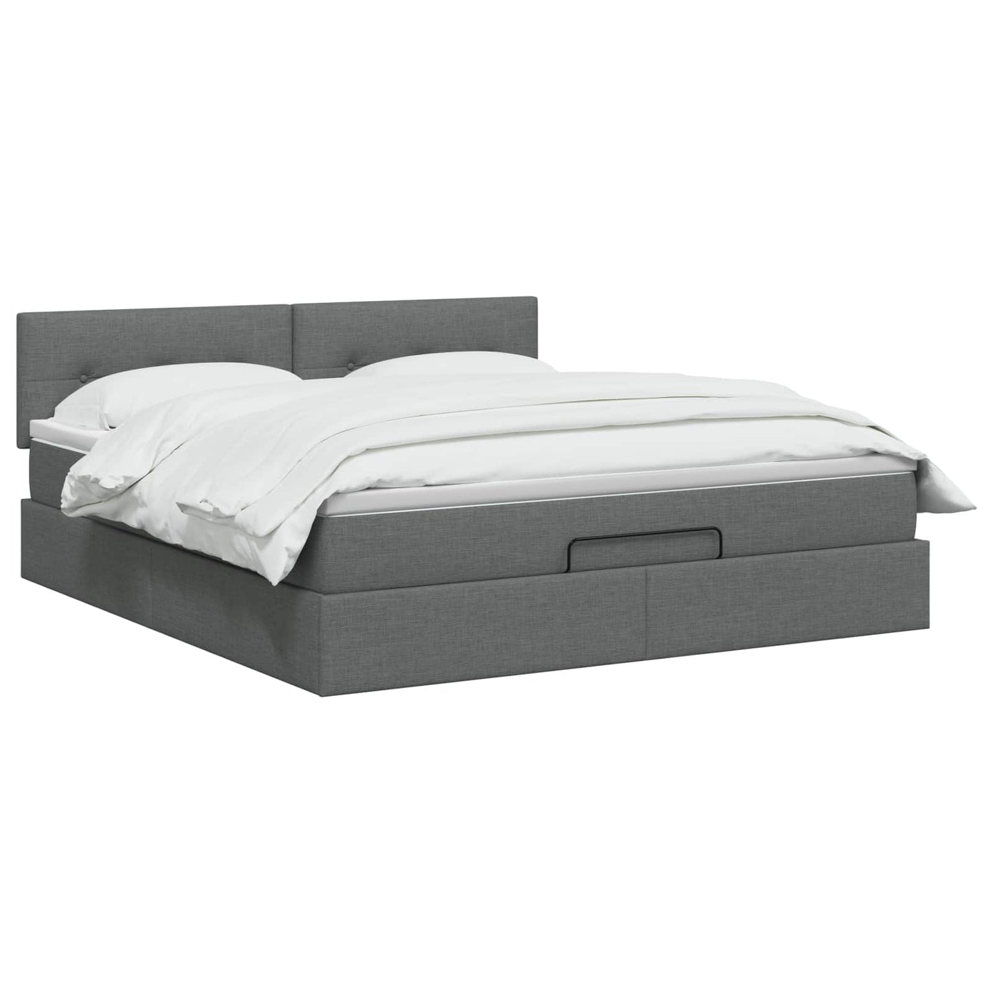 Letto Ottomano con Materasso e LED Grigio Scuro 140 x 190 cm | homemem39