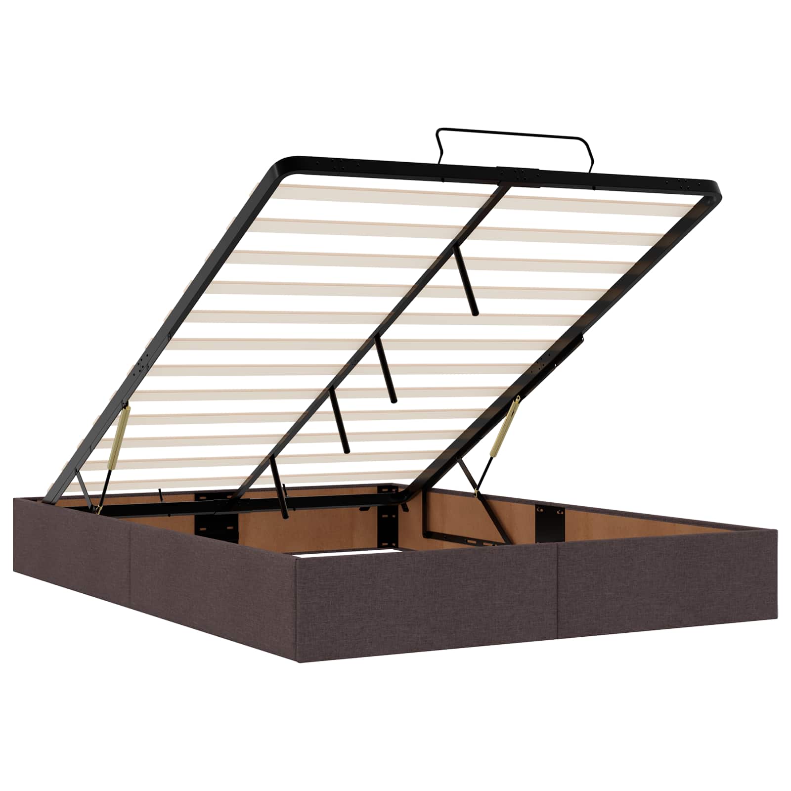 Letto Ottomano con Materasso e LED Marrone Scuro 140 x 200 cm | homemem39