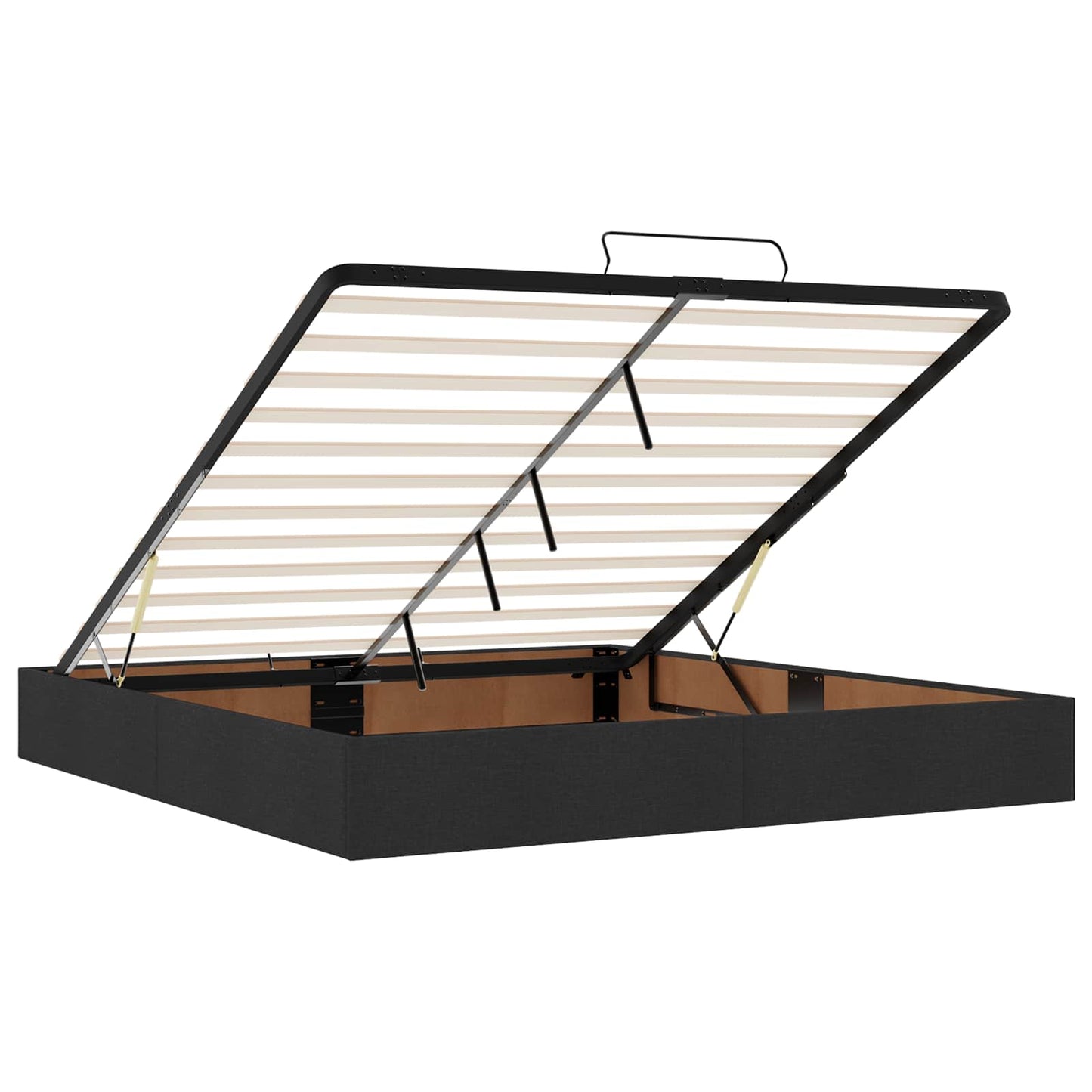 Letto Ottomano con Materasso e LED Nero 180 x 200 cm Tessuto
