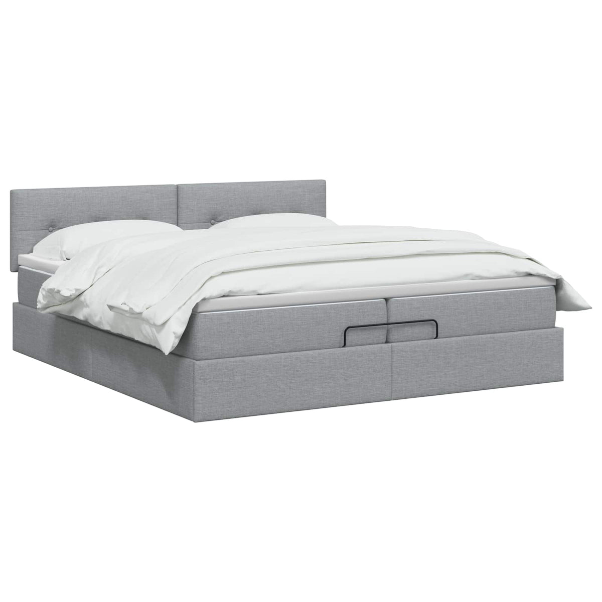 Letto Ottomano con Materasso e LED Grigio Chiaro 200 x 200 cm