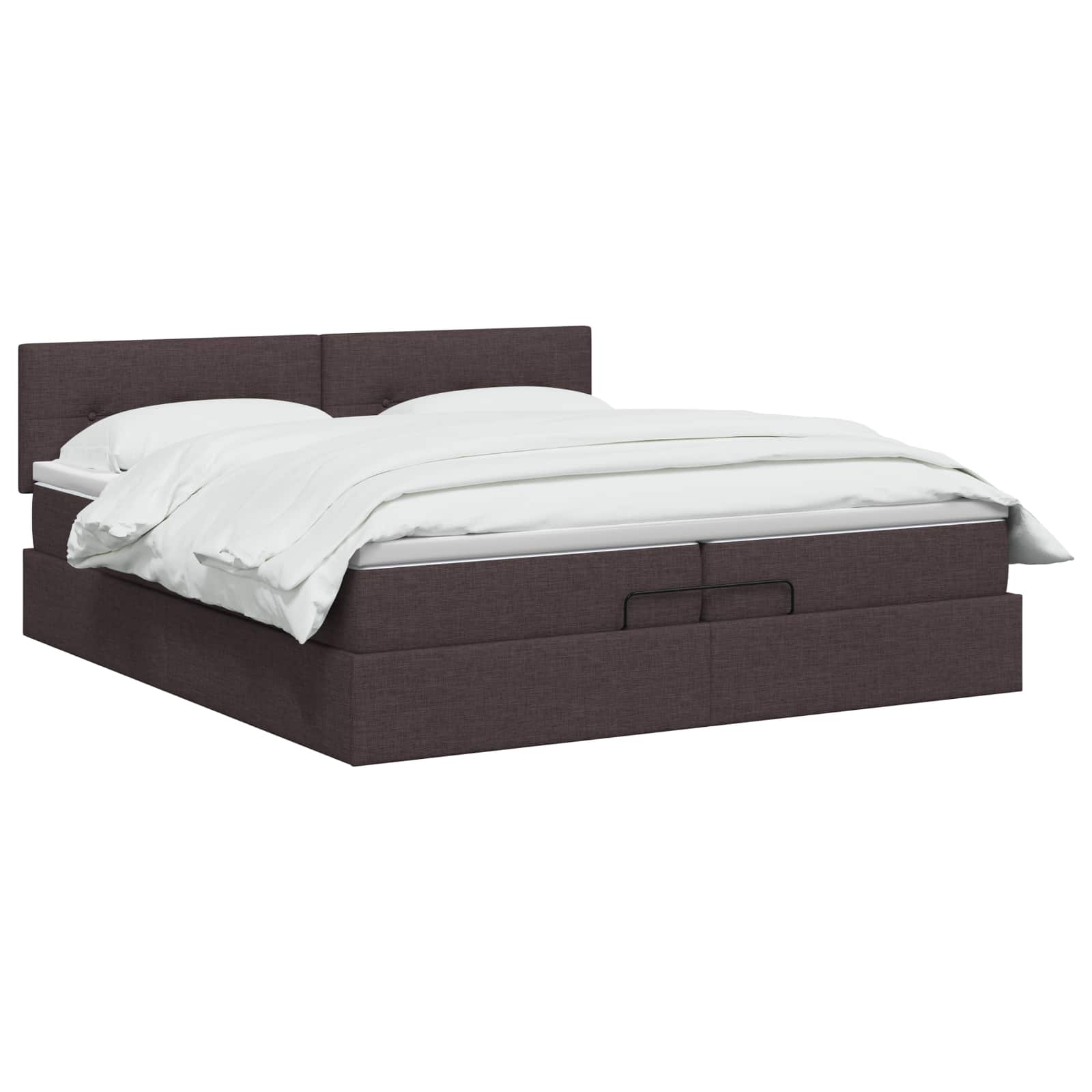 Letto Ottomano con Materasso e LED Marrone Scuro 200 x 200 cm | homemem39