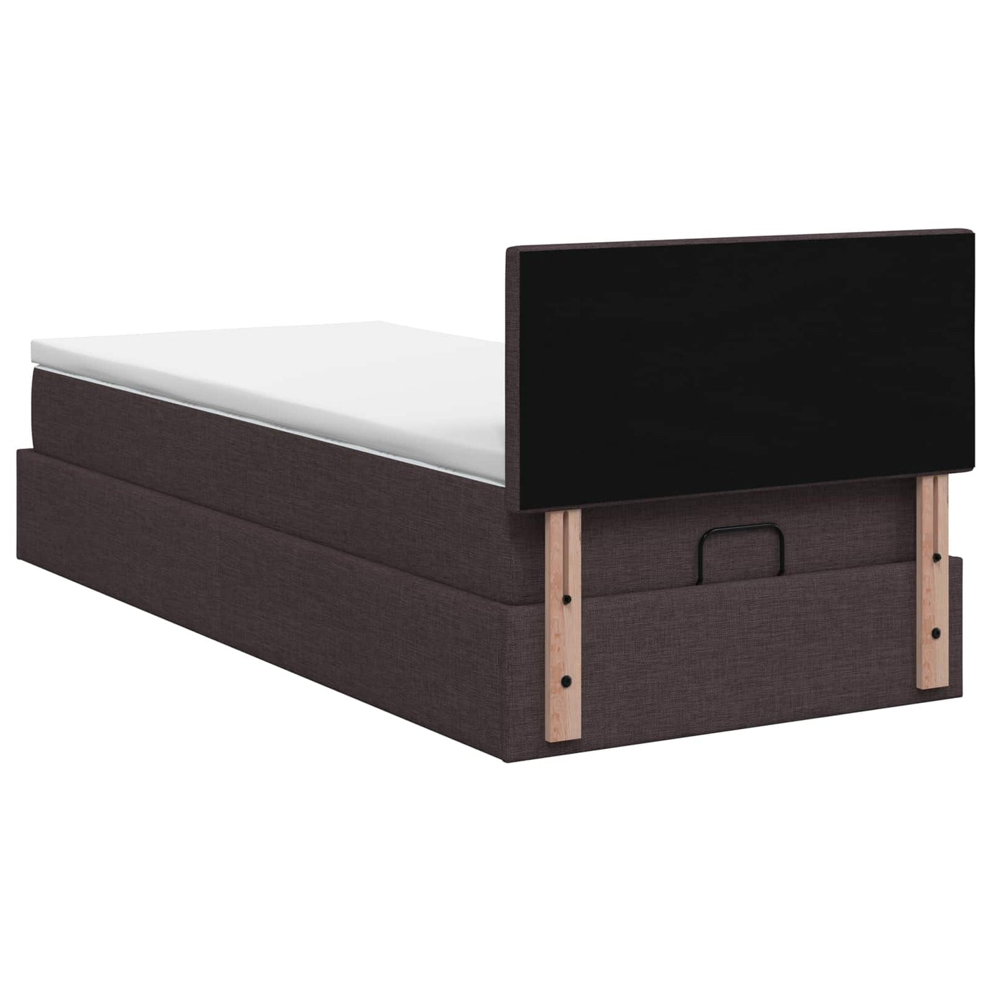 Letto Ottomano con Materasso e LED Marrone Scuro 80 x 200 cm | homemem39