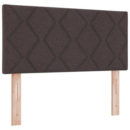 Letto Ottomano con Materasso e LED Marrone Scuro 90 x 190 cm