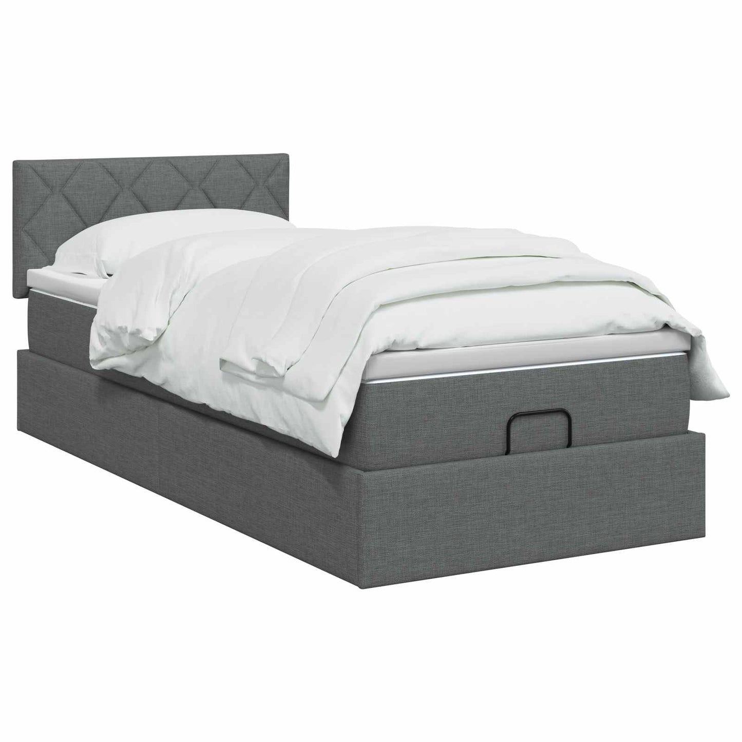 Letto Ottomano con Materasso e LED Grigio Scuro 100 x 200 cm