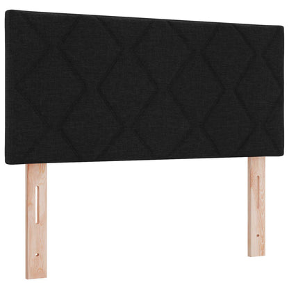 Letto Ottomano con Materasso e LED Nero 100 x 200 cm Tessuto
