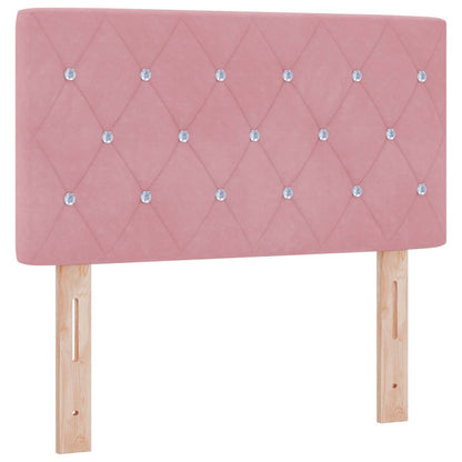 Letto Ottomano con Materasso e LED Rosa 80 x 200 cm Velluto | homemem39