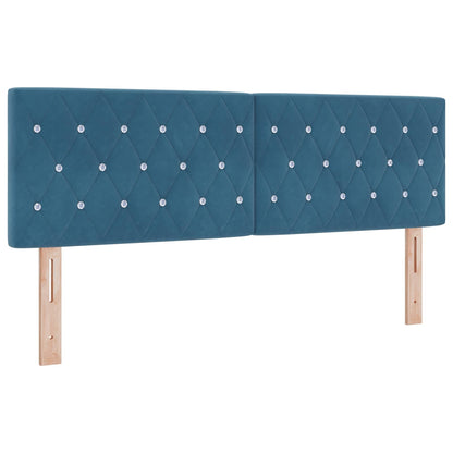 Letto Ottomano con Materasso e LED Blu scuro 140 x 190 cm