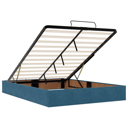 Letto Ottomano con Materasso e LED Blu scuro 140 x 200 cm