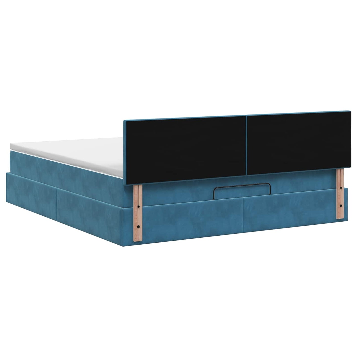 Letto Ottomano con Materasso e LED Blu scuro 140 x 200 cm