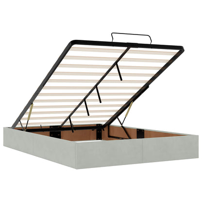 Letto Ottomano con Materasso e LED Grigio Chiaro 160 x 200 cm