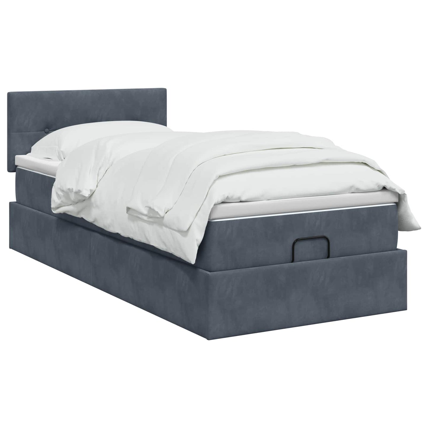 Letto Ottomano con Materasso e LED Grigio Scuro 80 x 200 cm