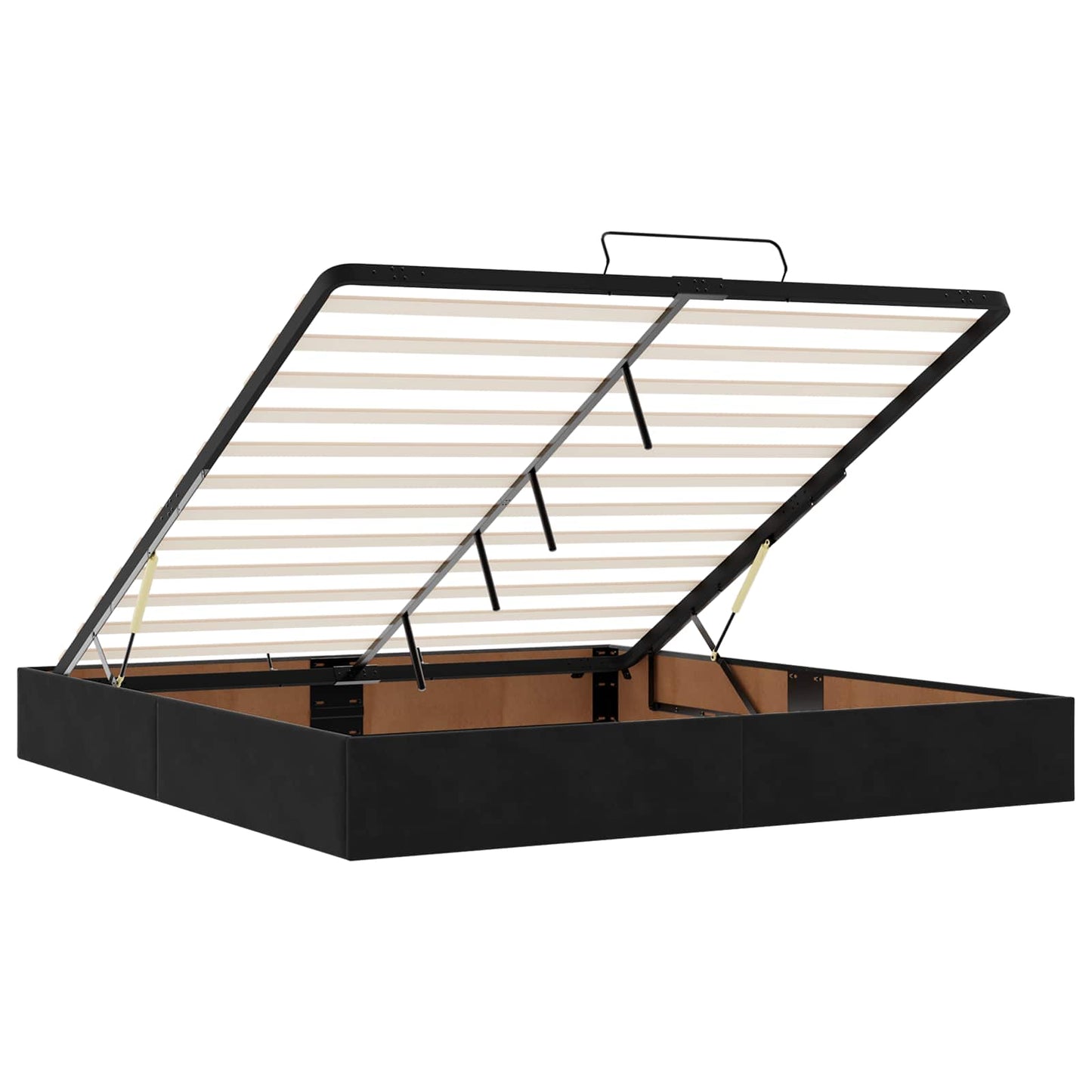 Letto Ottomano con Materasso e LED Nero 180 x 200 cm Velluto
