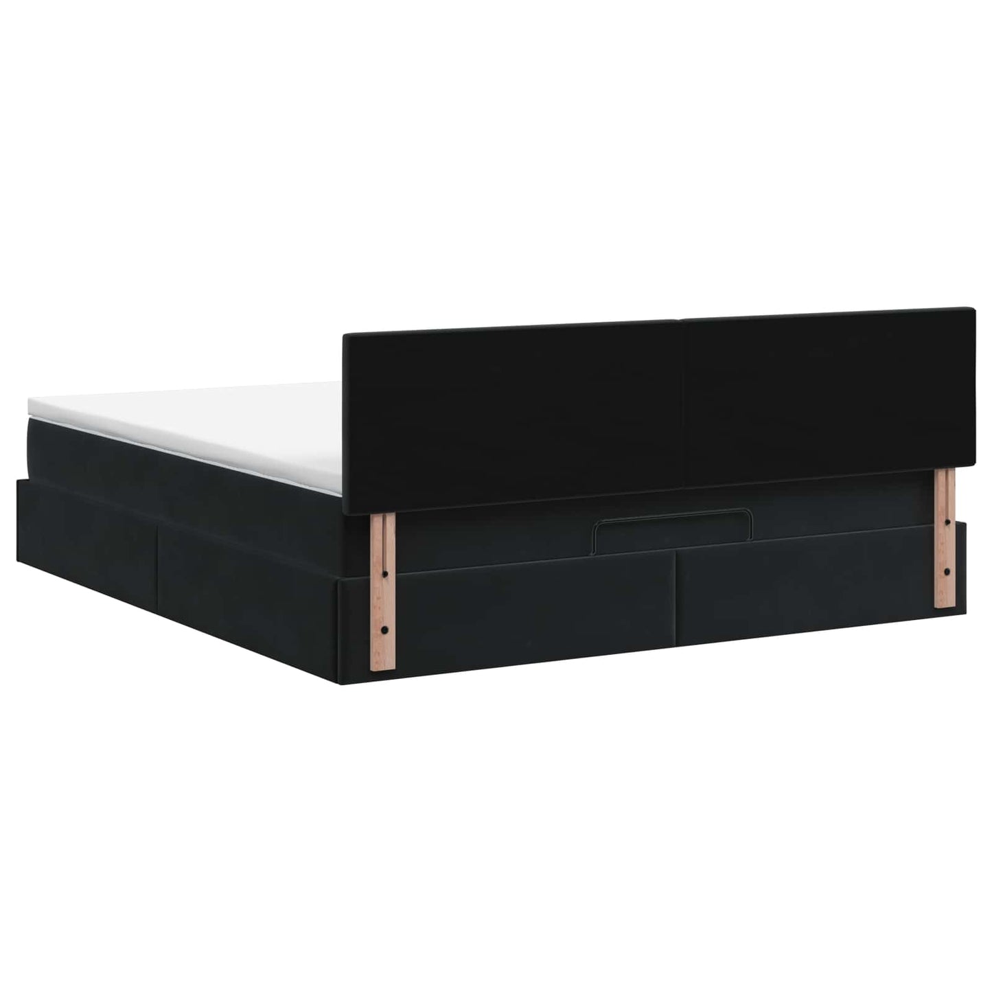 Letto Ottomano con Materasso e LED Nero 180 x 200 cm Velluto