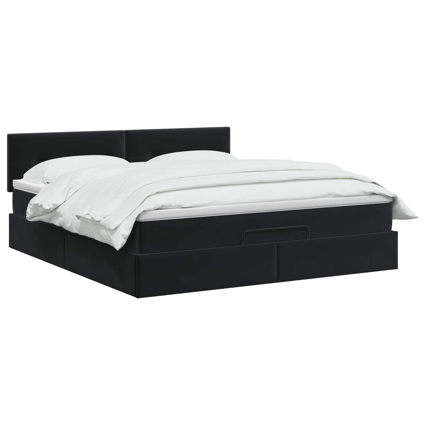 Letto Ottomano con Materasso e LED Nero 180 x 200 cm Velluto
