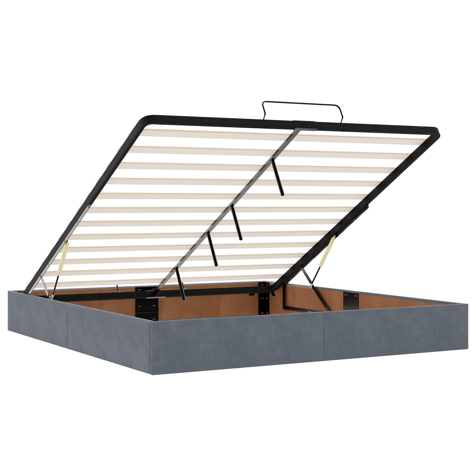 Letto Ottomano con Materasso e LED Grigio Scuro 200 x 200 cm | homemem39