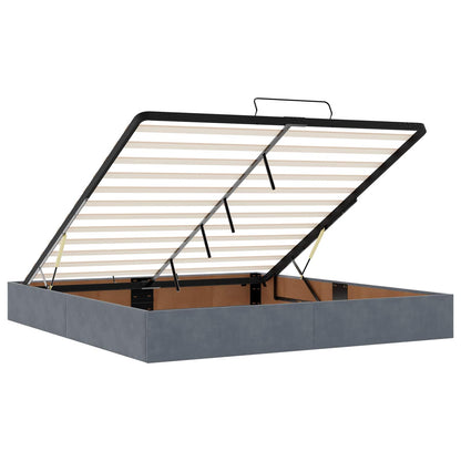 Letto Ottomano con Materasso e LED Grigio Scuro 200 x 200 cm | homemem39