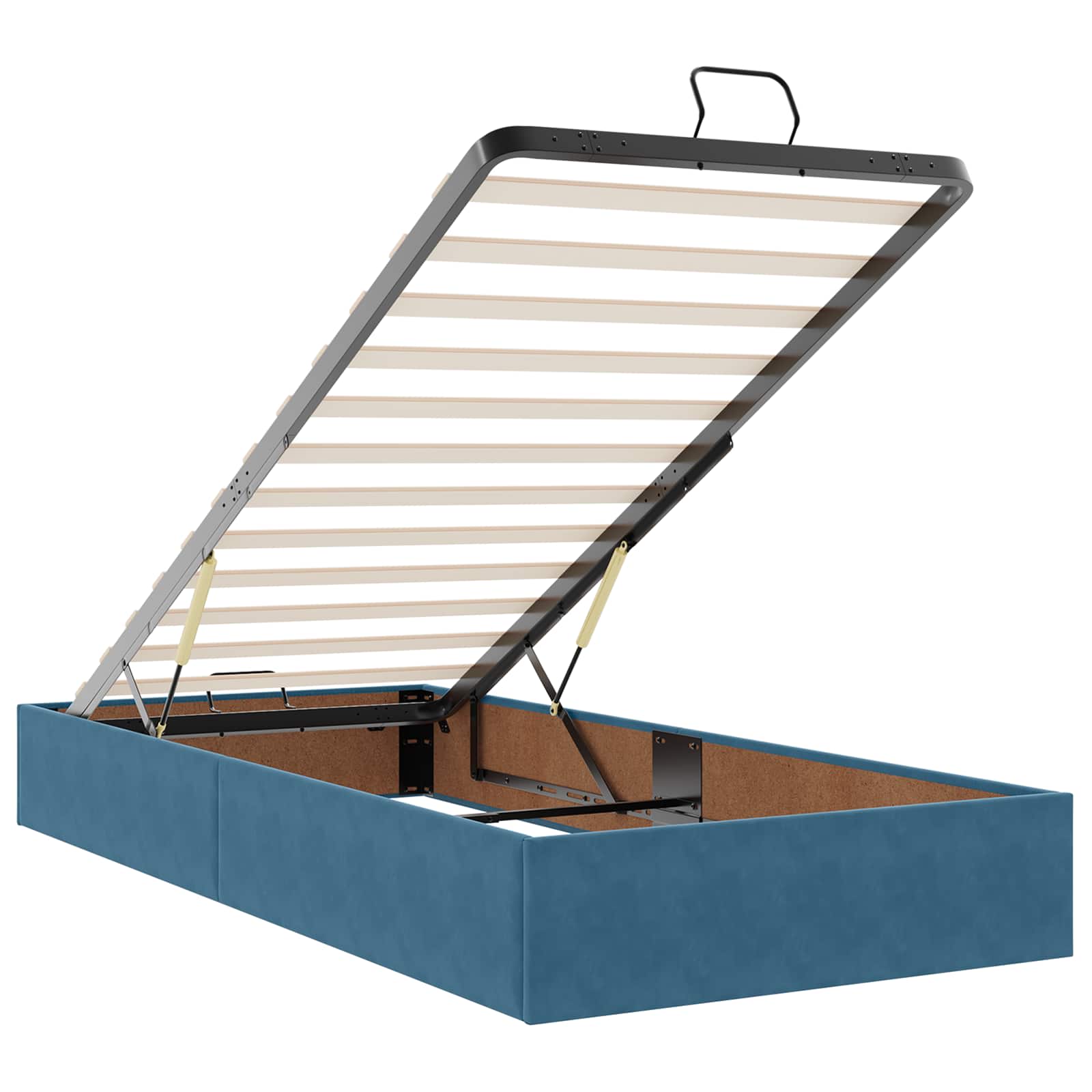 Letto Ottomano con Materasso e LED Blu scuro 100 x 200 cm | homemem39