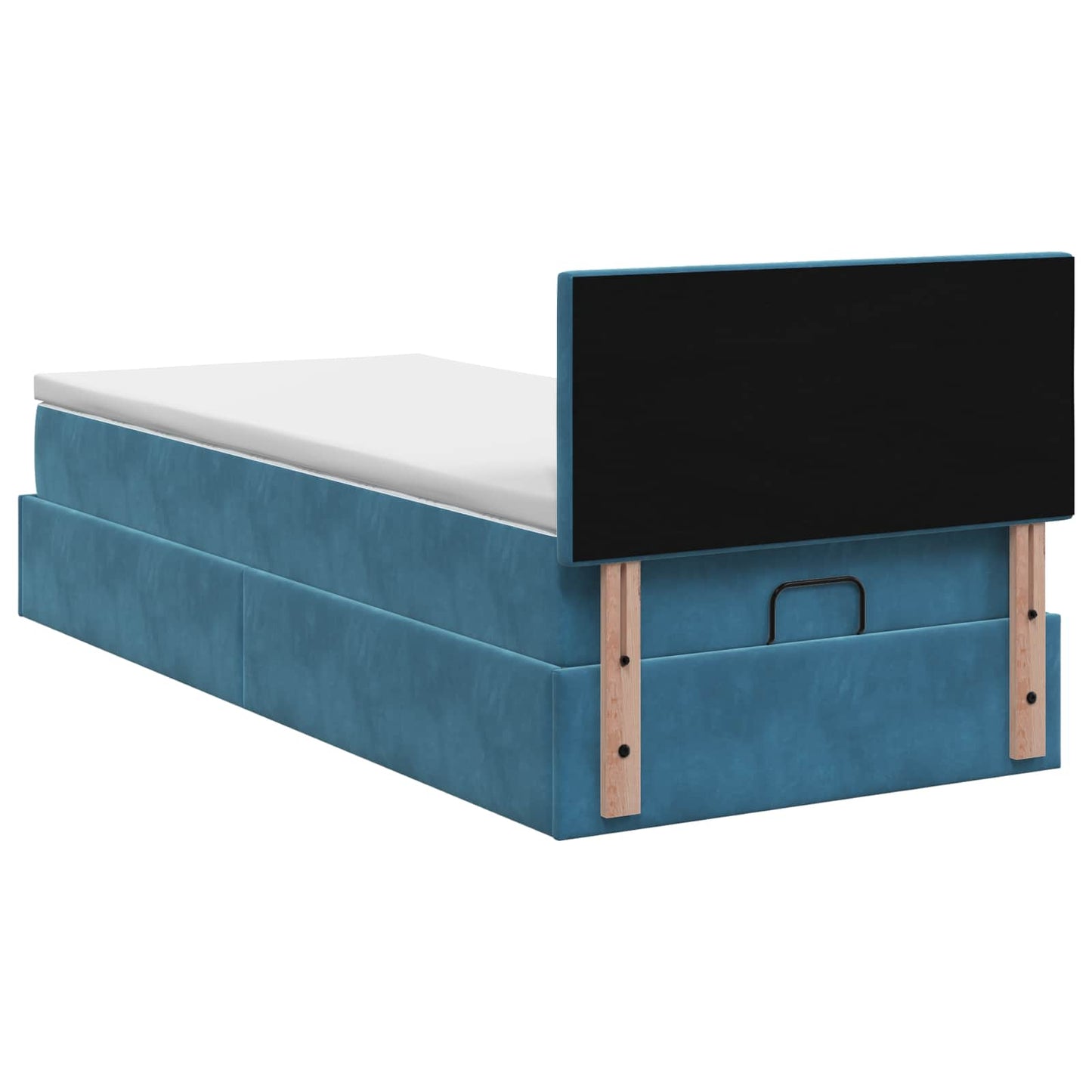 Letto Ottomano con Materasso e LED Blu scuro 100 x 200 cm | homemem39