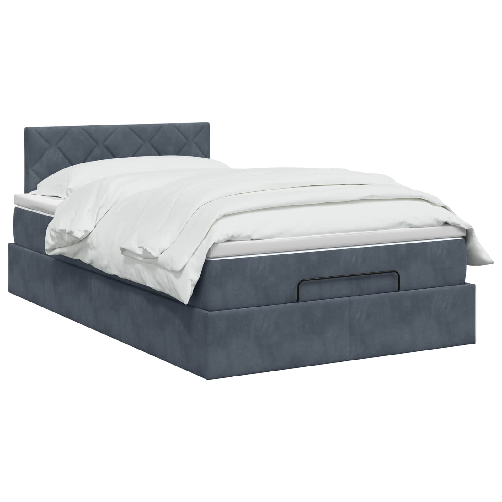 Letto Ottomano con Materasso e LED Grigio Scuro 120 x 200 cm | homemem39