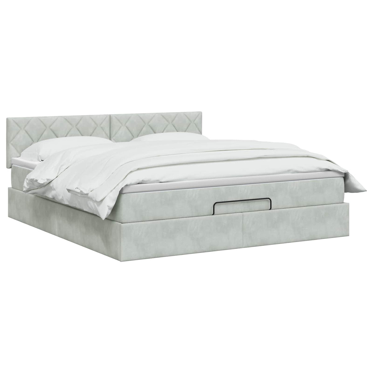 Letto Ottomano con Materasso e LED Grigio Chiaro 180 x 200 cm | homemem39