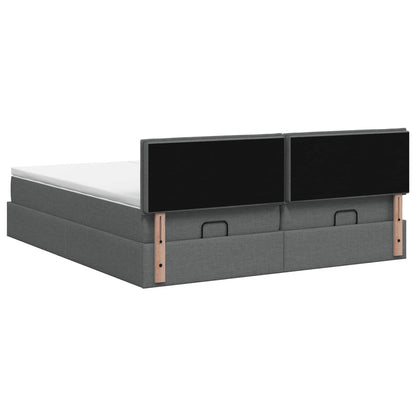 Letto Ottomano con Materasso e LED Grigio Scuro 160 x 200 cm