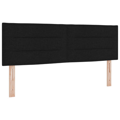 Letto Ottomano con Materasso e LED Nero 160 x 200 cm Tessuto