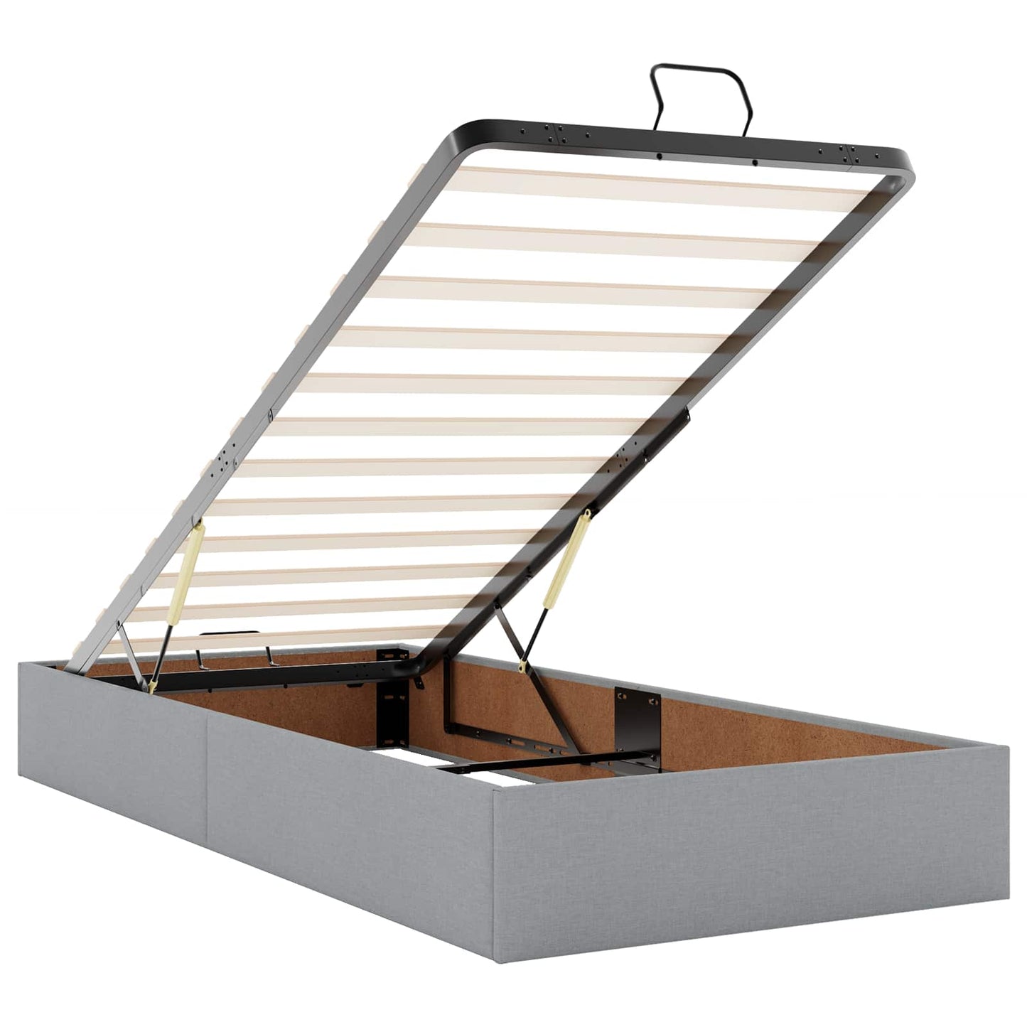 Letto Ottomano con Materasso e LED Grigio Chiaro 200 x 200 cm