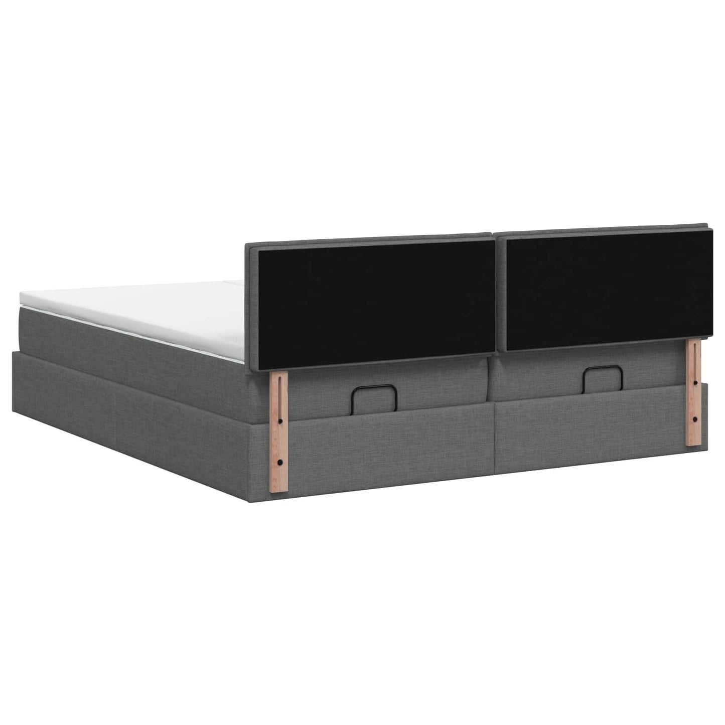 Letto Ottomano con Materasso e LED Grigio Scuro 200 x 200 cm