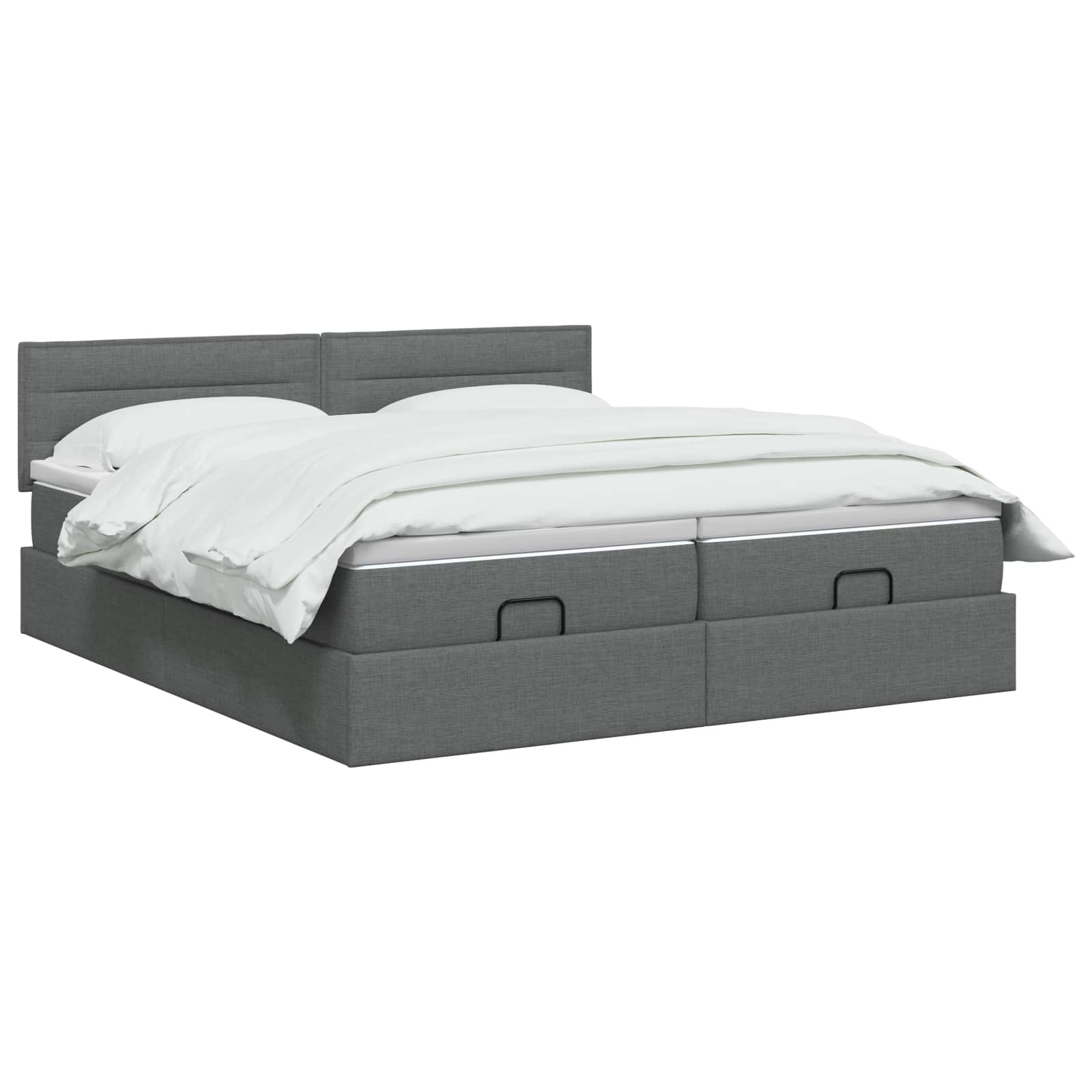 Letto Ottomano con Materasso e LED Grigio Scuro 200 x 200 cm | homemem39