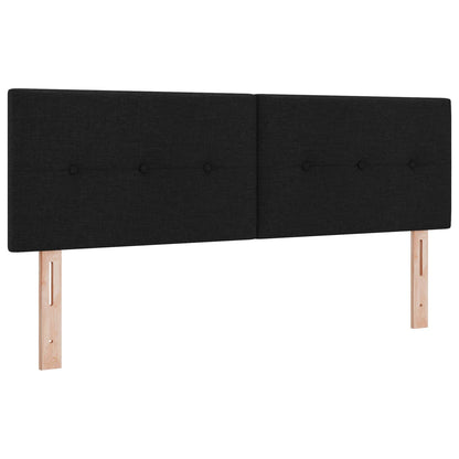 Letto Ottomano con Materasso e LED Nero 160 x 200 cm Tessuto