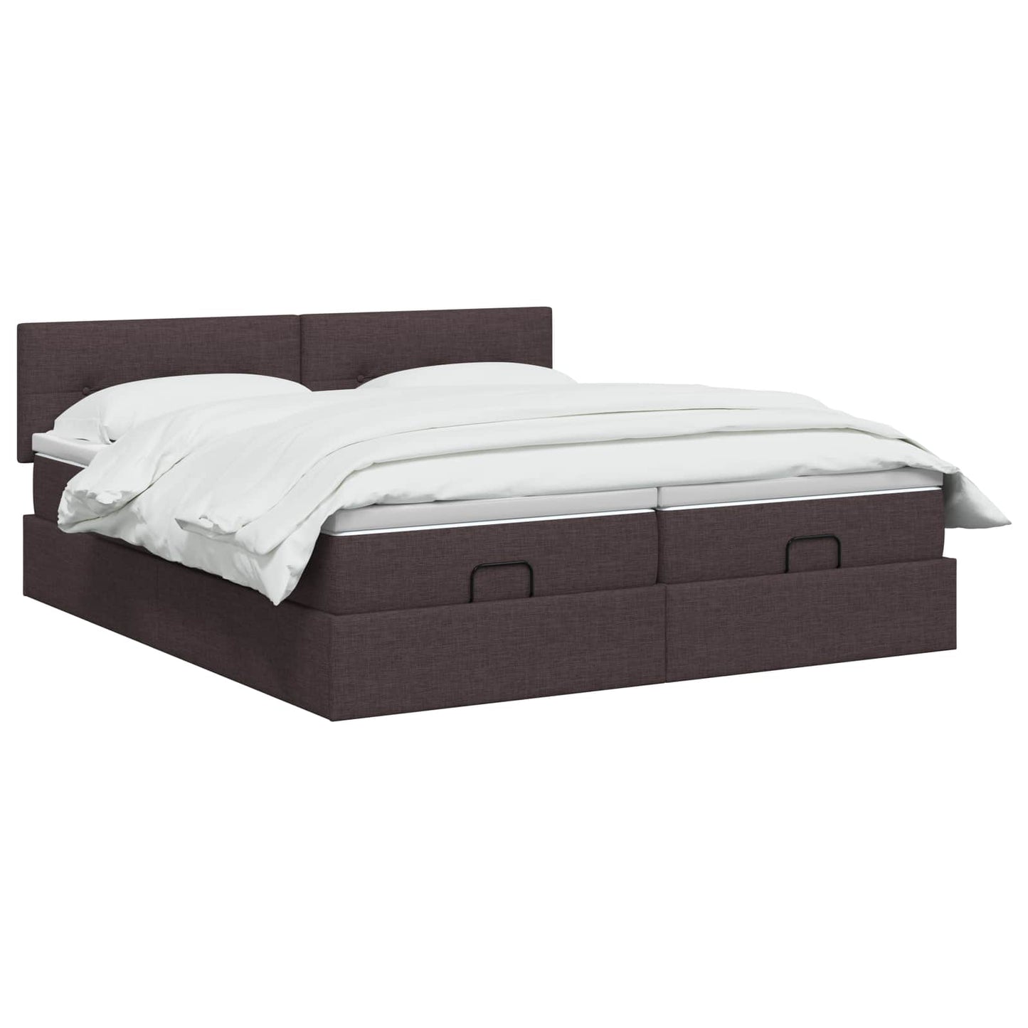 Letto Ottomano con Materasso e LED Marrone Scuro 200 x 200 cm | homemem39