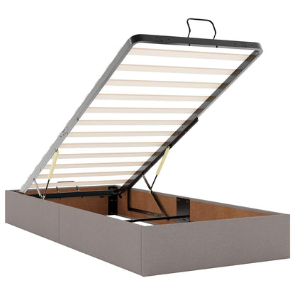 Letto Ottomano con Materasso e LED Tortora 200 x 200 cm Tessuto | homemem39