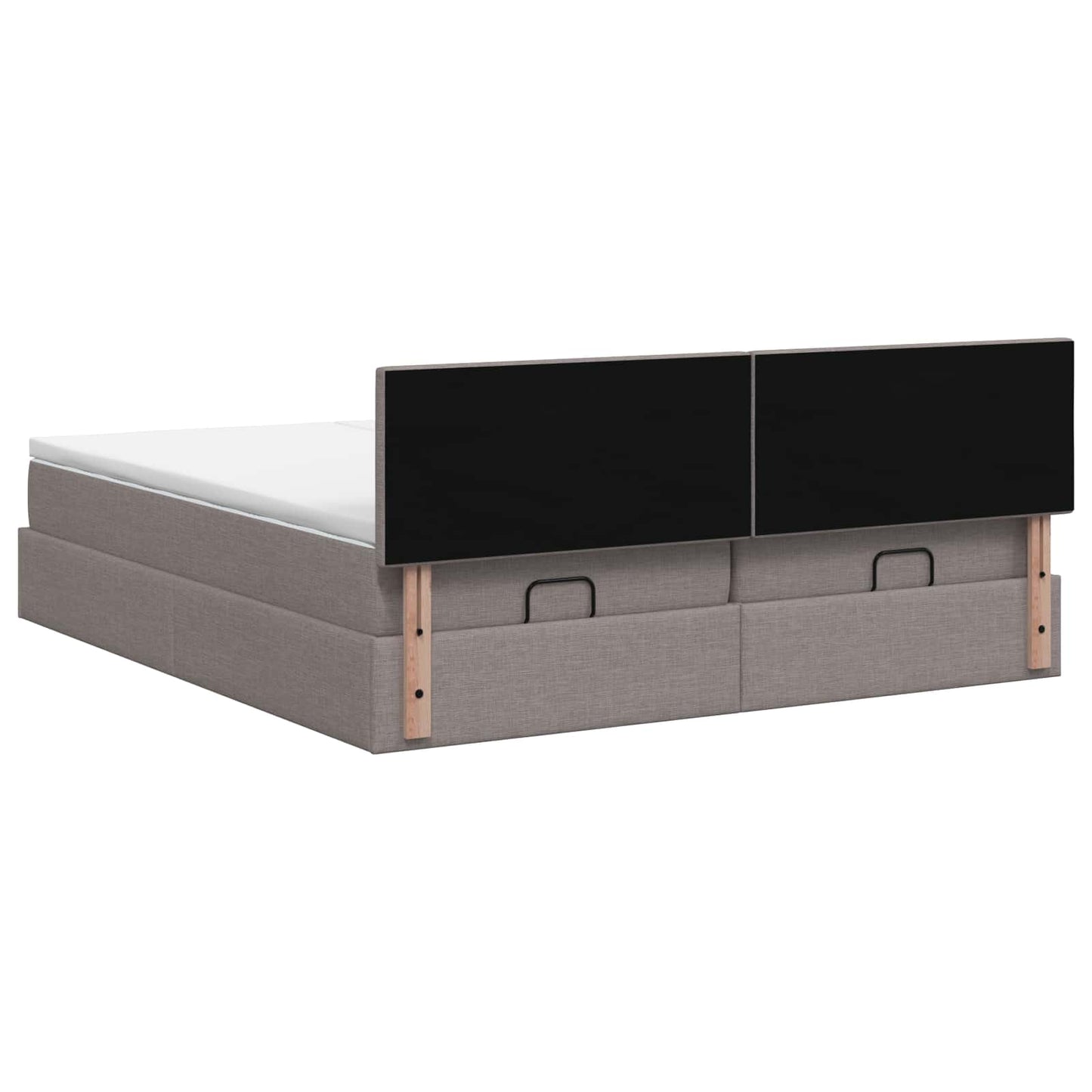 Letto Ottomano con Materasso e LED Tortora 200 x 200 cm Tessuto | homemem39