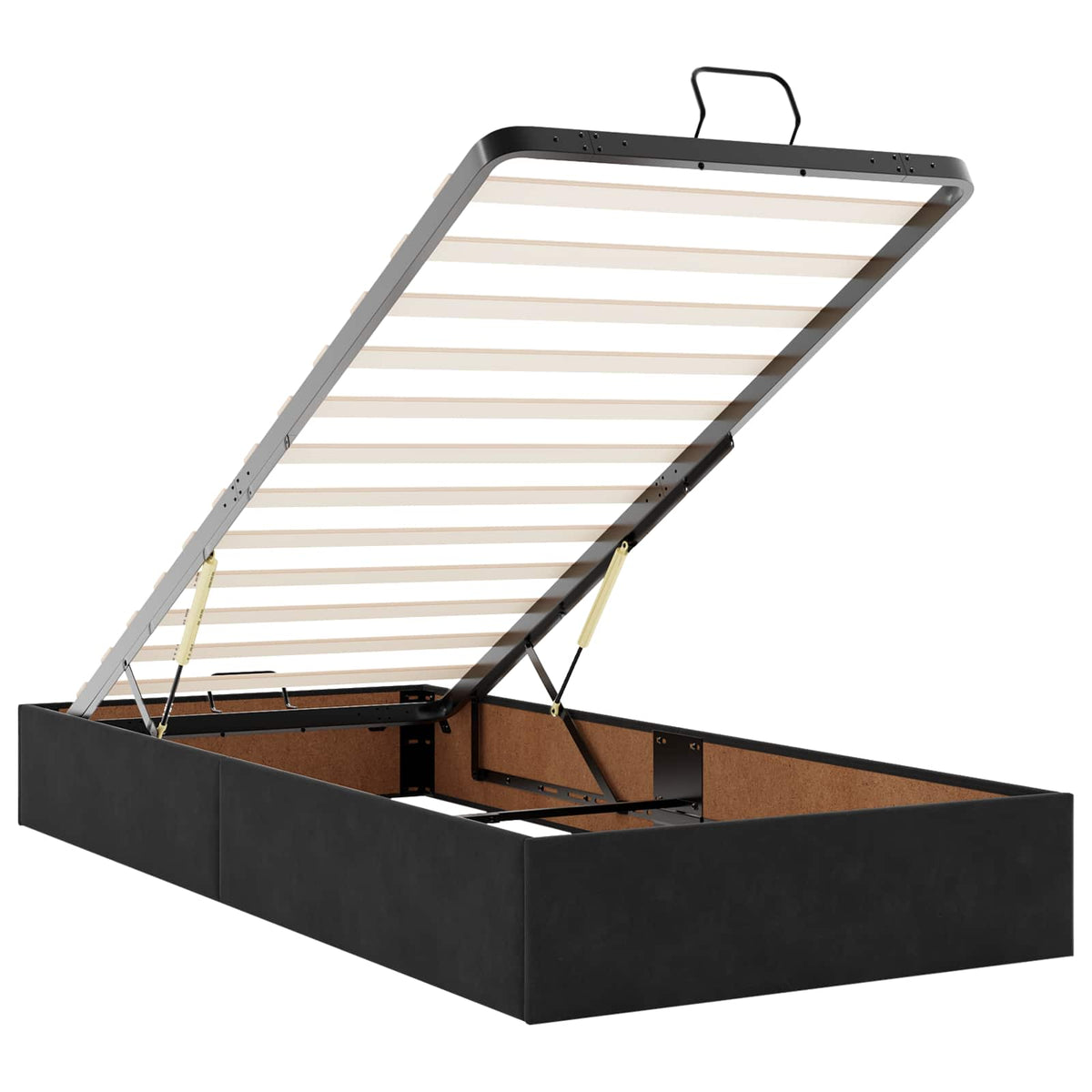 Letto Ottomano con Materasso e LED Nero 180 x 200 cm Velluto | homemem39