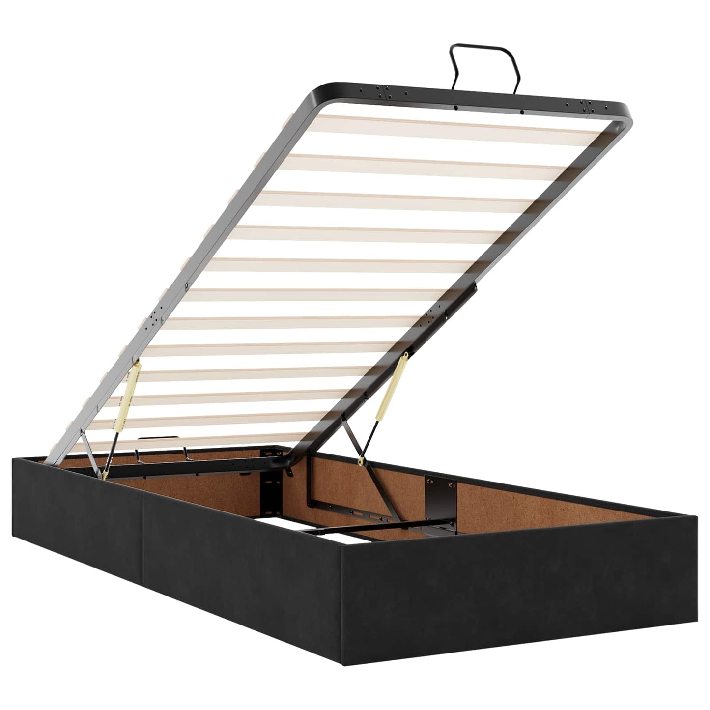 Letto Ottomano con Materasso e LED Nero 200 x 200 cm Velluto