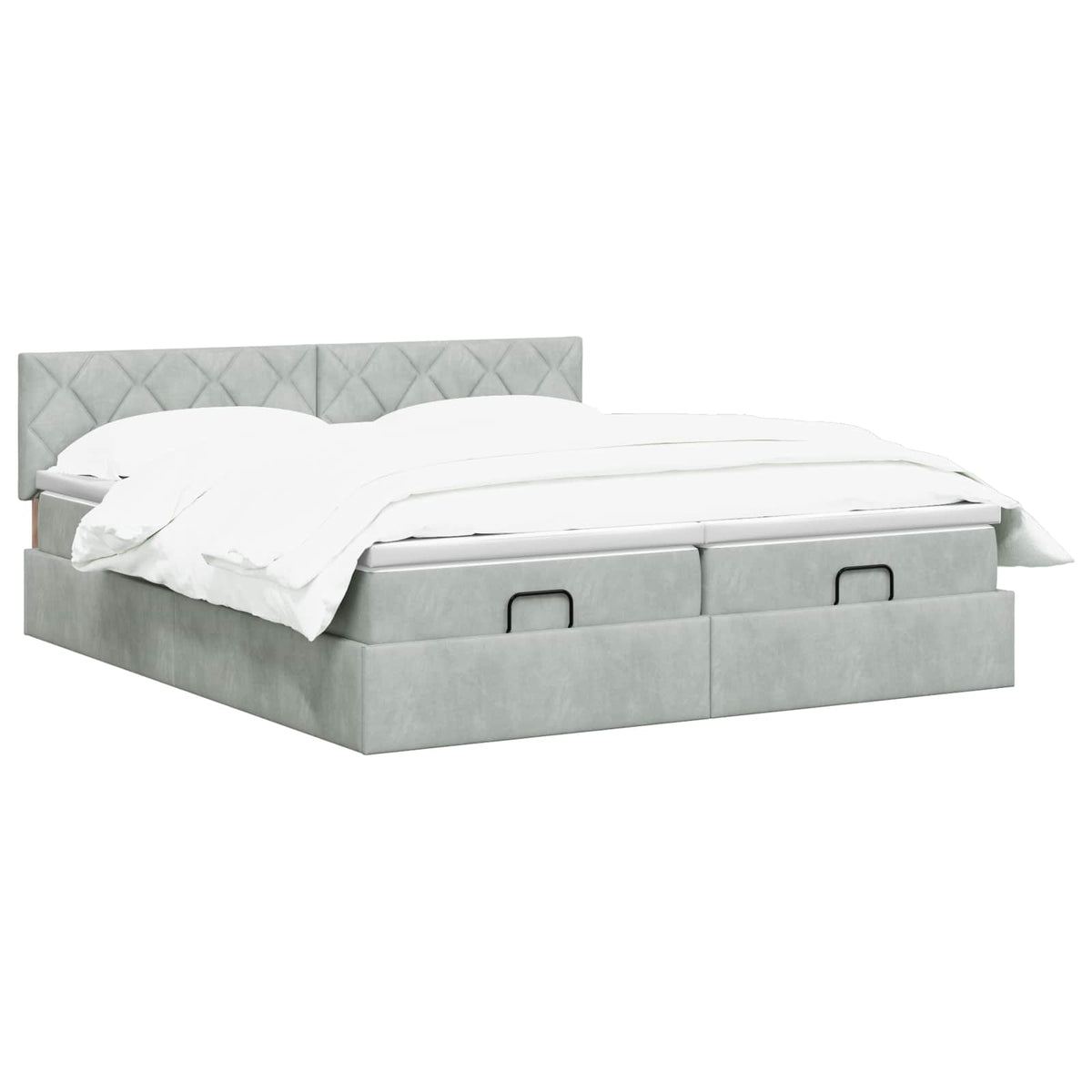 Letto Ottomano con Materasso e LED Grigio Chiaro 180 x 200 cm | homemem39
