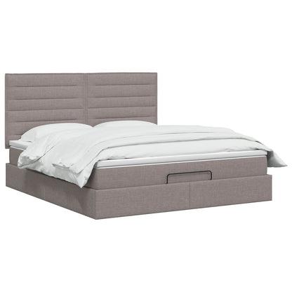 Letto ottomano con materasso Tortora 140 x 200 cm Tessuto | homemem39