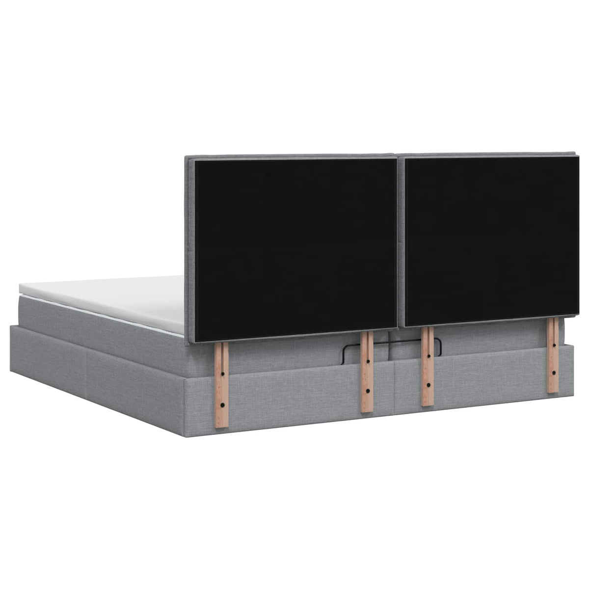 Letto ottomano con materasso Grigio Chiaro 200 x 200 cm Tessuto