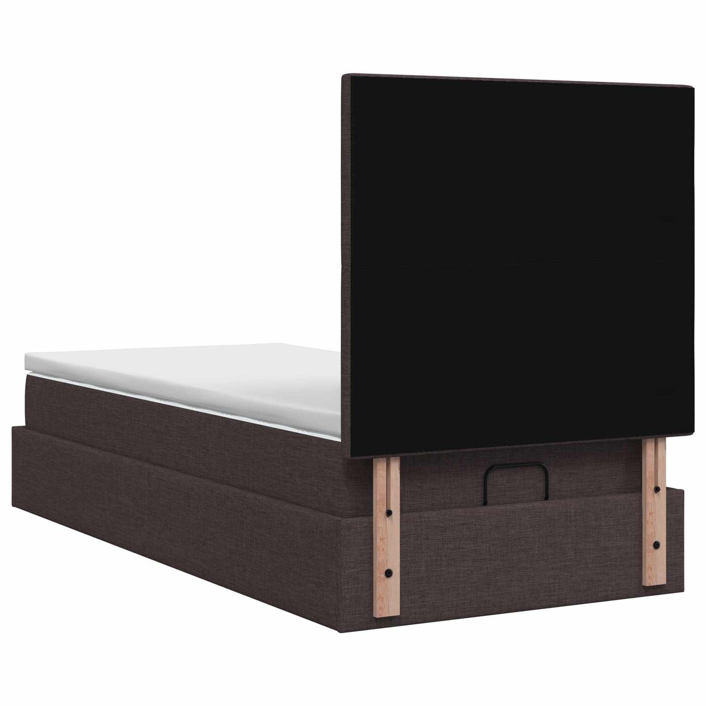 Letto ottomano con materasso Marrone Scuro 100 x 200 cm Tessuto | homemem39