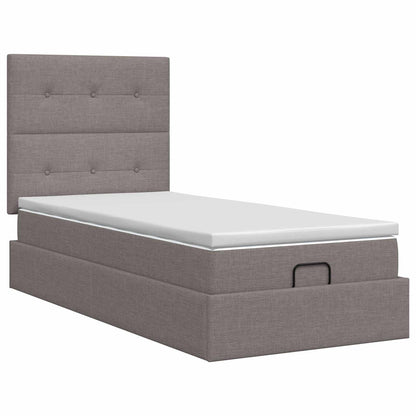 Letto ottomano con materasso Tortora 100 x 200 cm Tessuto | homemem39