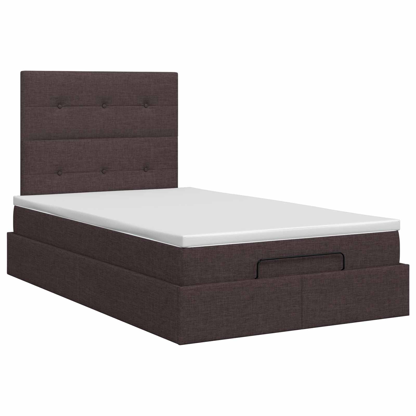 Letto ottomano con materasso Marrone Scuro 120 x 190 cm Tessuto | homemem39