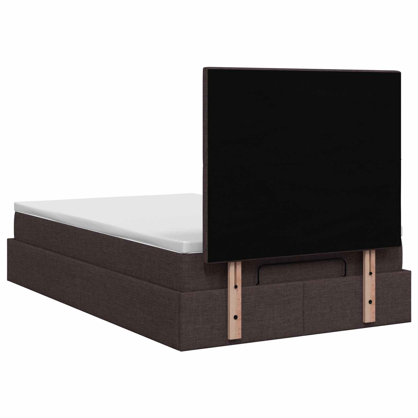 Letto ottomano con materasso Marrone Scuro 120 x 190 cm Tessuto | homemem39
