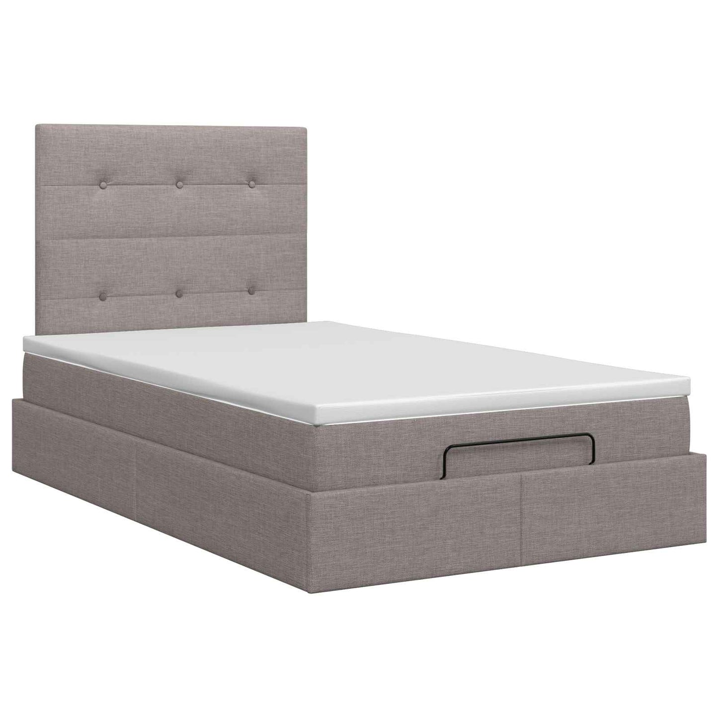 Letto ottomano con materasso Tortora 120 x 190 cm Tessuto | homemem39