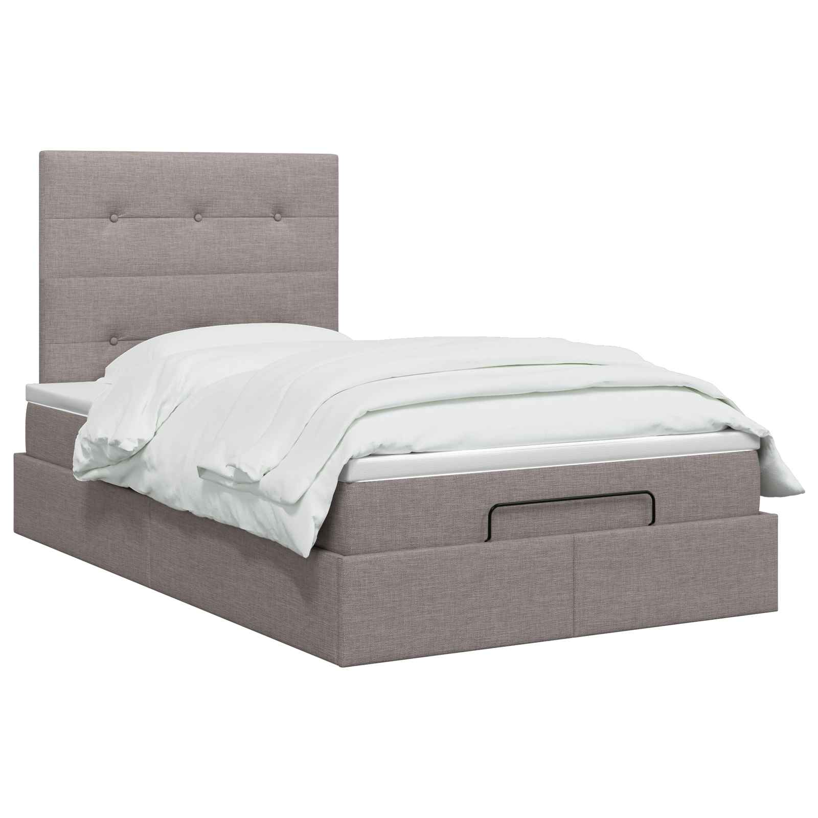 Letto ottomano con materasso Tortora 120 x 190 cm Tessuto | homemem39