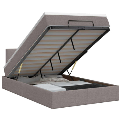 Letto ottomano con materasso Tortora 120 x 200 cm Tessuto | homemem39