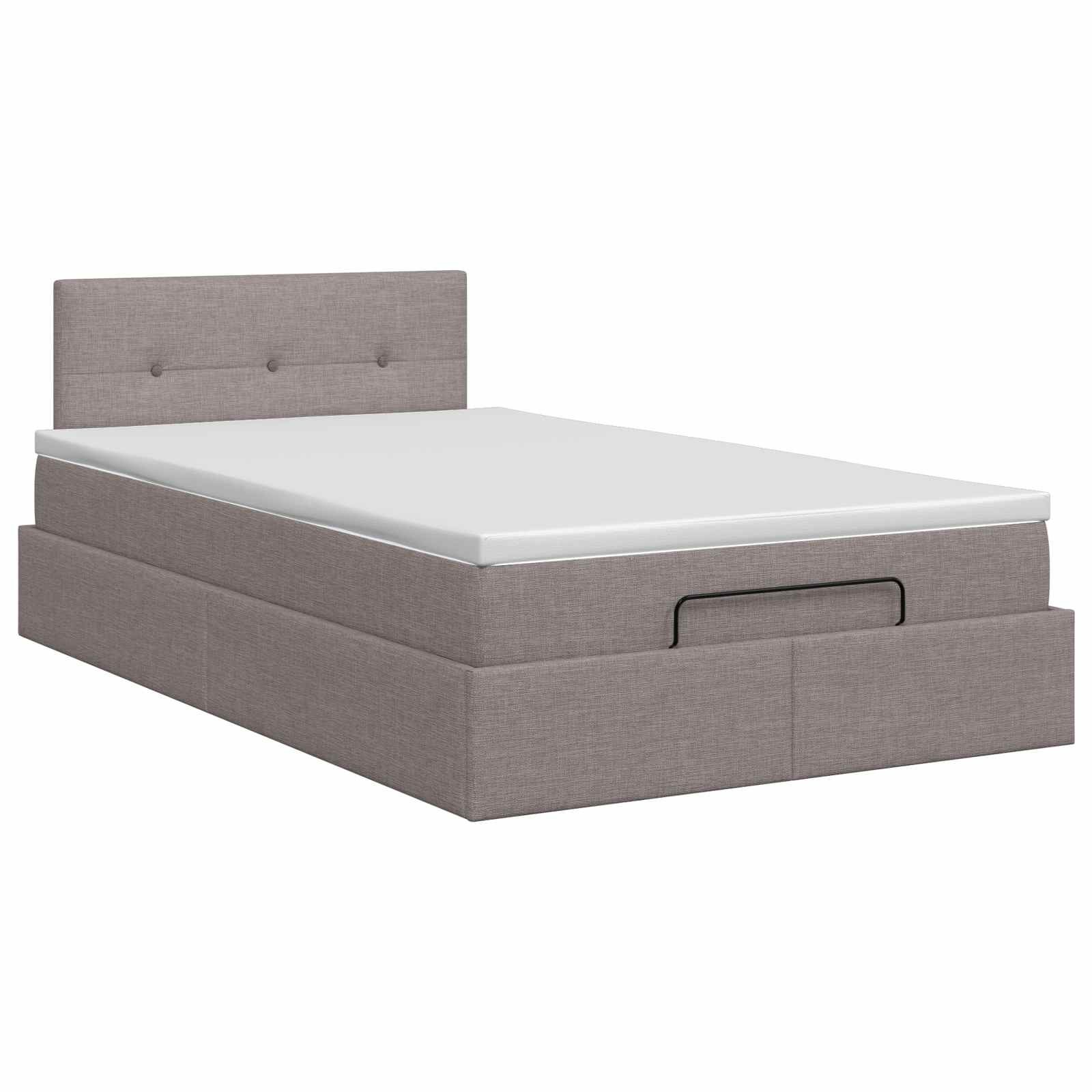 Letto ottomano con materasso Tortora 120 x 200 cm Tessuto | homemem39