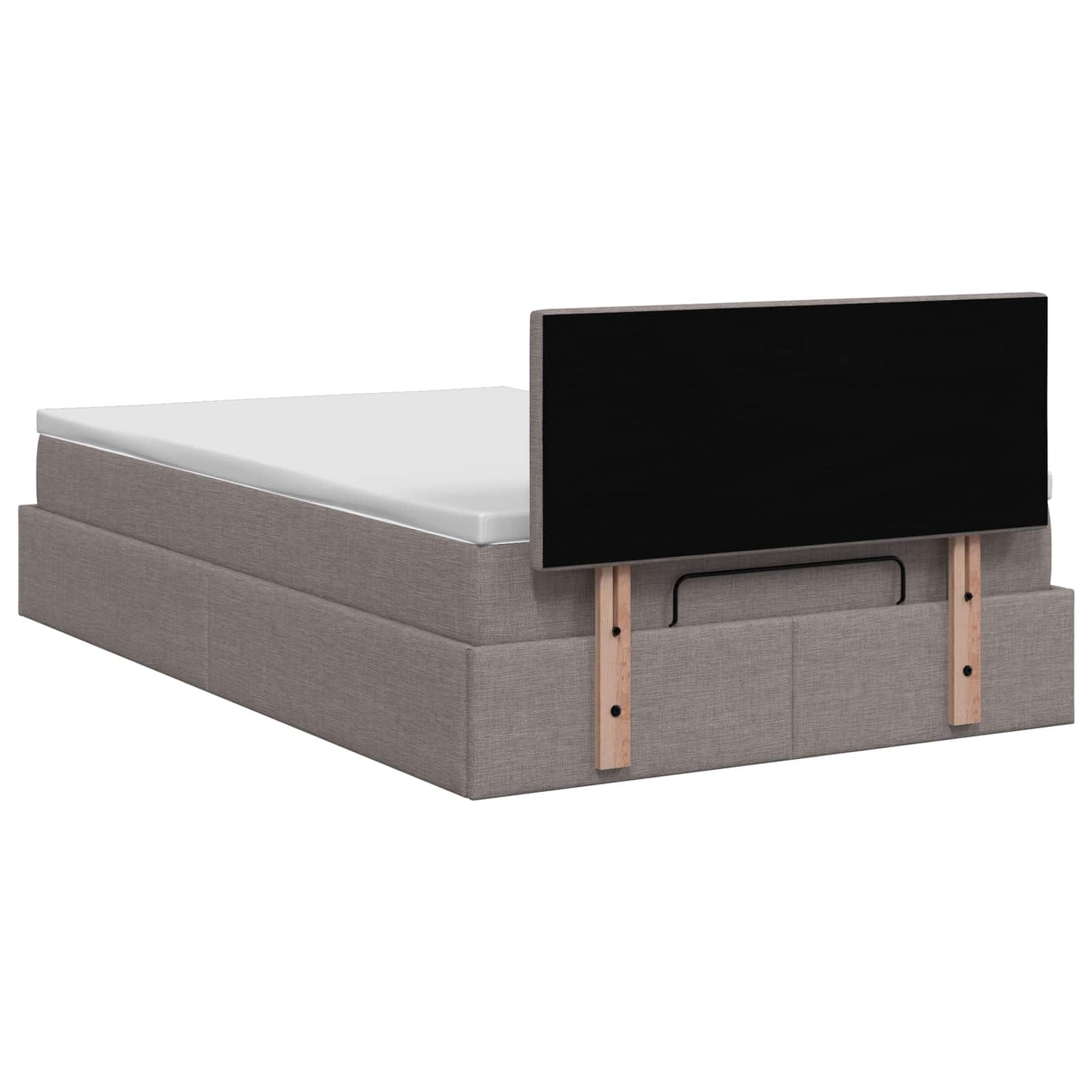 Letto ottomano con materasso Tortora 120 x 200 cm Tessuto | homemem39