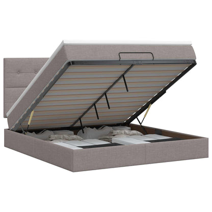 Letto ottomano con materasso Tortora 140 x 200 cm Tessuto | homemem39