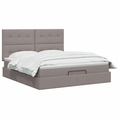 Letto ottomano con materasso Tortora 140 x 200 cm Tessuto | homemem39